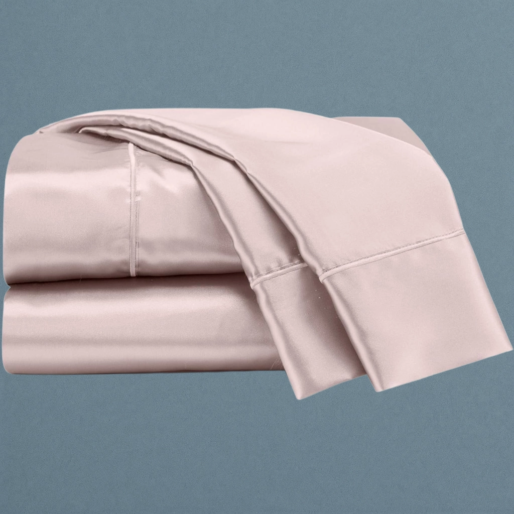 Martex Elegance 4-Piece Rose Gold Satin Sheets - Full Size Luxury Hotel Quality Set - Silky Soft & Smooth
